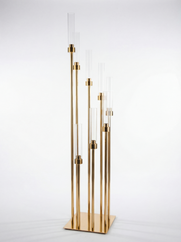 Suport cu 8 lumânări LED decorative pentru mese festive, set cu baterii incluse, ideal pentru decor nuntă și botez – Fir de Rai Brașov